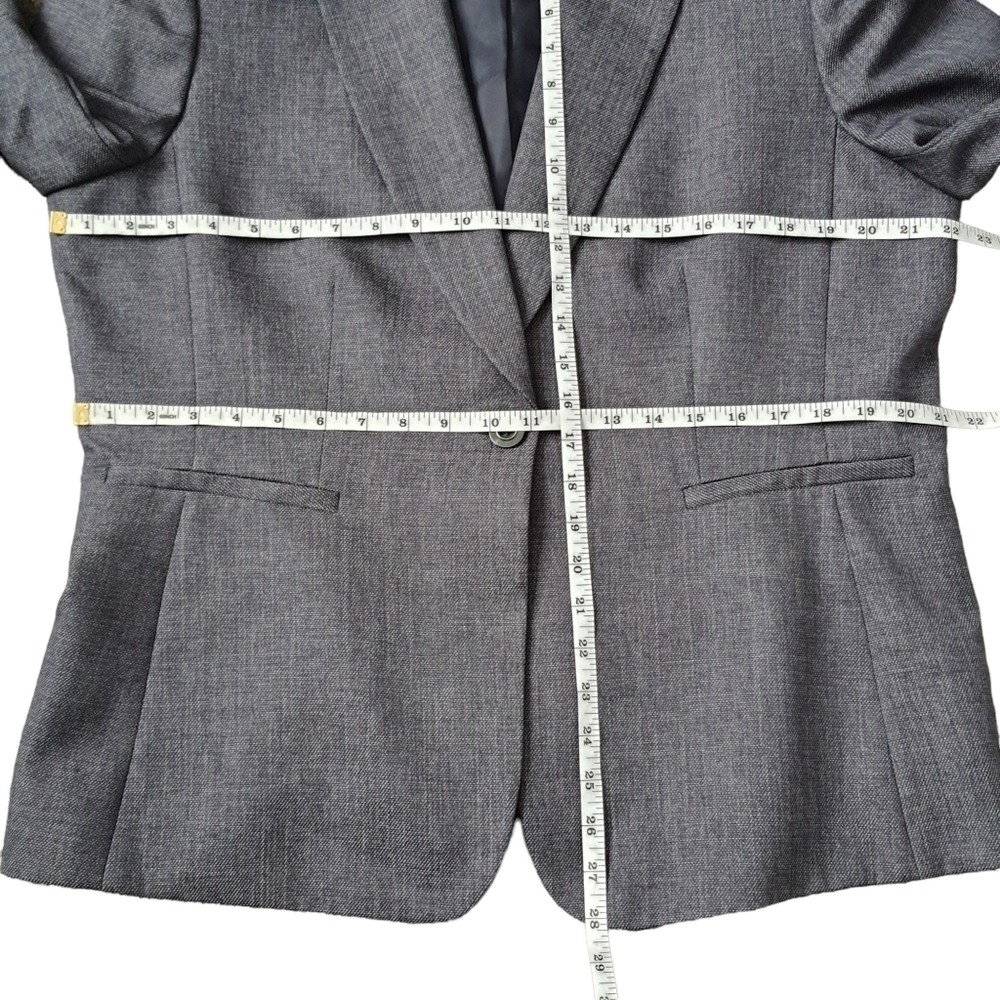 Tahari Arthur S. Levine Blue Blazer Business Career Jacket Crosshatch Size 18 - Picture 11 of 12